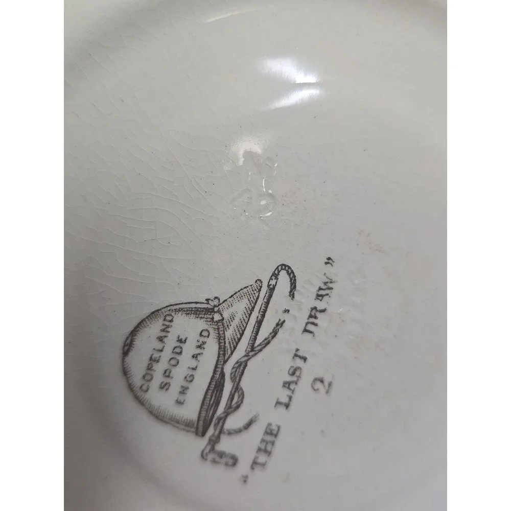 Copeland Spode England Herring‎ Hunt Green #4 Footed Demitasse Cup and #2 Saucer